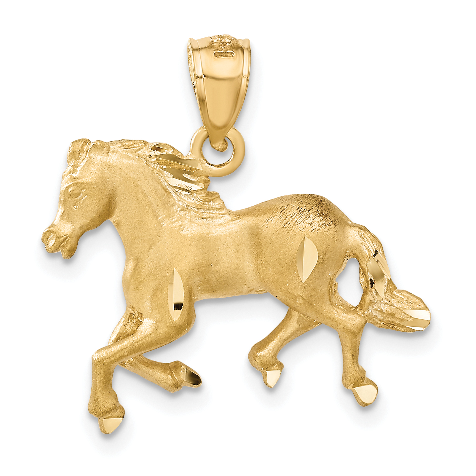 14K Diamond-cut Horse Pendant (C4067)