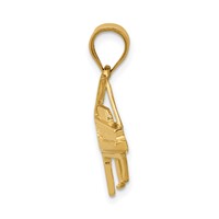 14K Yellow Gold Baby Grand Piano Charm view 2