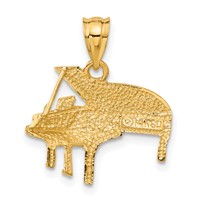 14K Yellow Gold Baby Grand Piano Charm view 3
