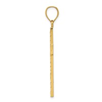14K Yellow Gold Diamond-cut Textured Cross Pendant view 2