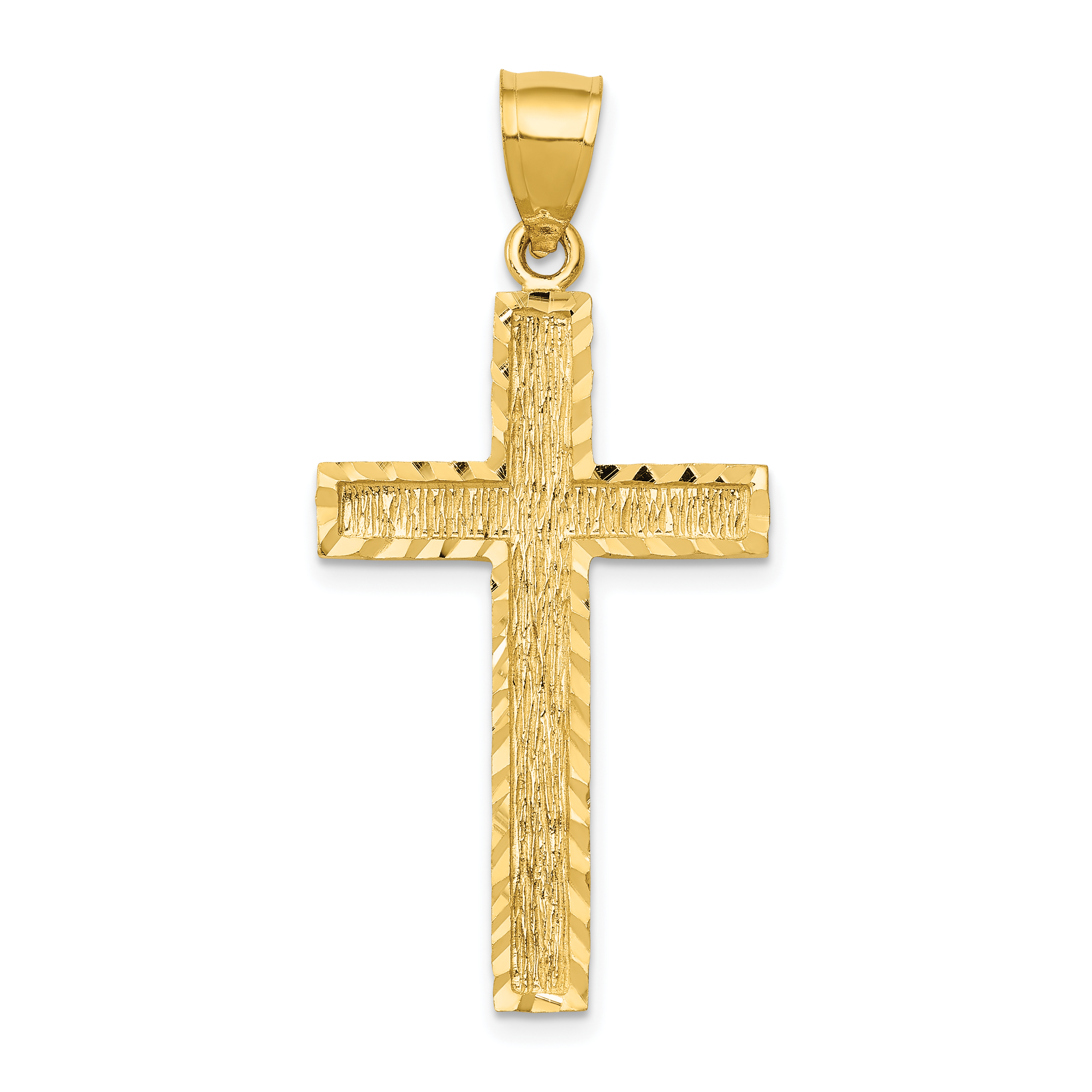 14K Diamond-cut Cross Pendant (C4098)