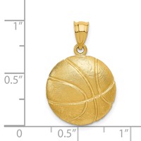 14K Yellow Gold Basketball Charm view 4