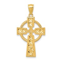 14K Yellow Gold Celtic Cross Pendant view 1