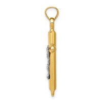 14K Two-tone Hollow Crucifix Pendant view 2