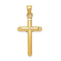 14K Two-tone Hollow Crucifix Pendant view 4