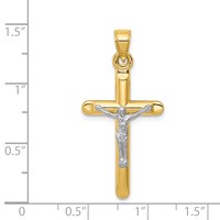 14K Two-tone Hollow Crucifix Pendant view 3