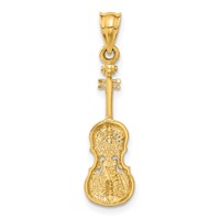 14K Yellow Gold 2-D Violin Charm view 3