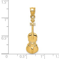 14K Yellow Gold 2-D Violin Charm view 4