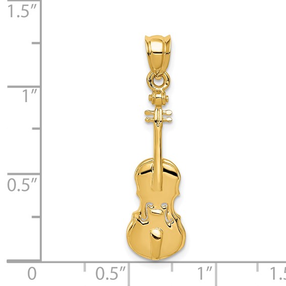 14k 2-D Violin Charm