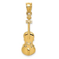 14K Yellow Gold 2-D Violin Charm view 1