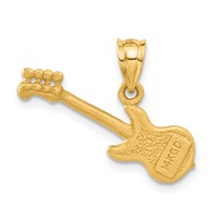 14K Yellow Gold 3-D Electric Guitar Charm view 3