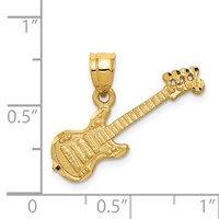 14K Yellow Gold 3-D Electric Guitar Charm view 4