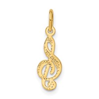 14K Yellow Gold Treble Clef Charm view 3