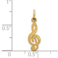 14K Yellow Gold Treble Clef Charm view 4