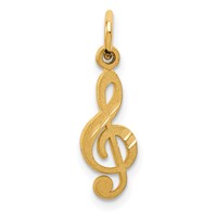 14K Yellow Gold Treble Clef Charm view 1