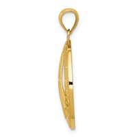 14K Yellow Gold Peace Love Faith Hope Peace Sign Pendant view 2