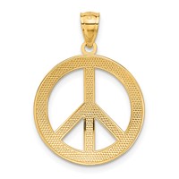 14K Yellow Gold Peace Love Faith Hope Peace Sign Pendant view 3