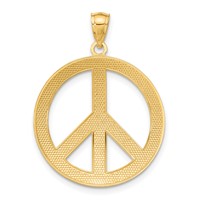14K Yellow Gold Peace Sign Pendant view 3