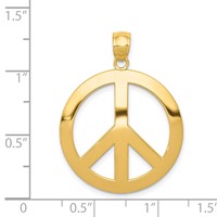 14K Yellow Gold Peace Sign Pendant view 4