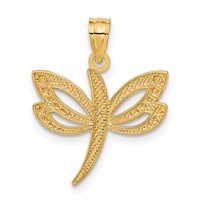 14K and White Rhodium Dragonfly Pendant view 3