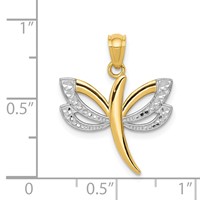 14K and White Rhodium Dragonfly Pendant view 4