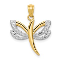 14K and White Rhodium Dragonfly Pendant view 1