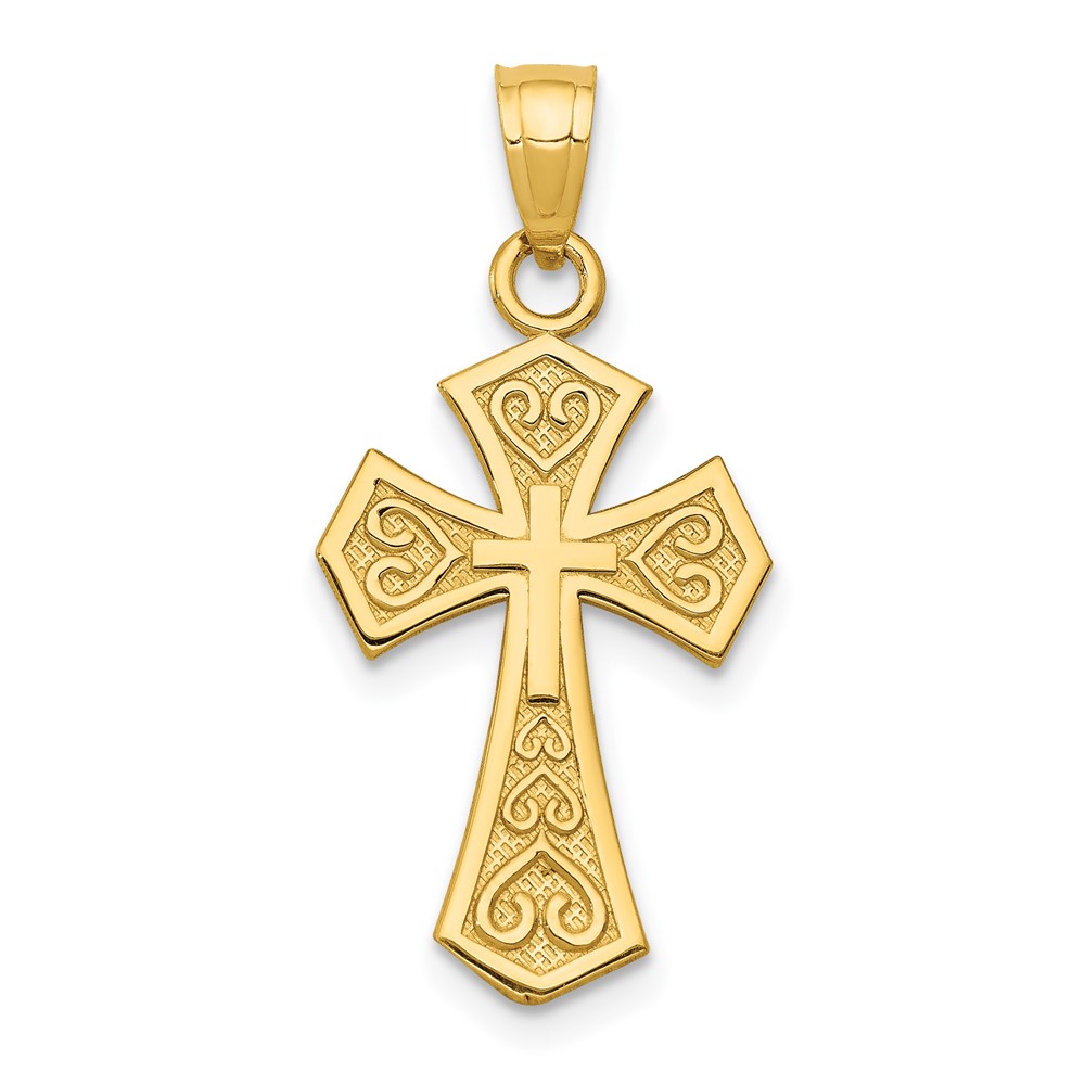 14K Reversible Passion Cross Pendant