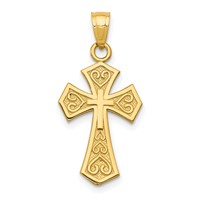 14K Reversible Passion Cross Pendant view 1