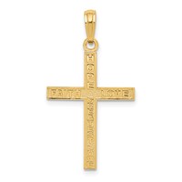 14K Yellow Gold Reversible Faith Hope Love Greatest Love Cross Pendant view 4