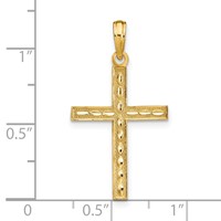 14K Yellow Gold Reversible Faith Hope Love Greatest Love Cross Pendant view 3