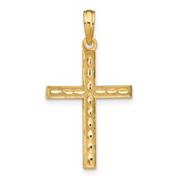 14K Yellow Gold Reversible Faith Hope Love Greatest Love Cross Pendant view 1