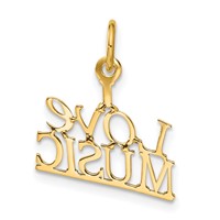 14K Yellow Gold I Love Music Charm view 3