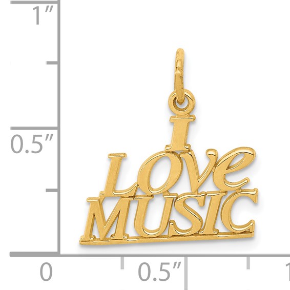 14K I LOVE MUSIC Charm