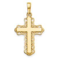14K Lacey Trim Cross Pendant view 1
