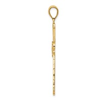 14K Yellow Gold Diamond-cut Cross Pendant view 2