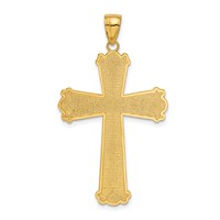 14K Yellow Gold Diamond-cut Cross Pendant view 3