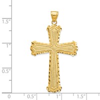 14K Yellow Gold Diamond-cut Cross Pendant view 4