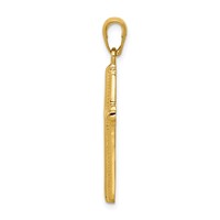 14K Yellow Gold Cross Pendant with Striped Border view 2
