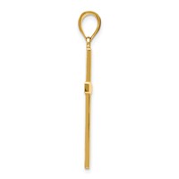 14K Yellow Gold Solid Reversible Latin Cross Pendant view 2