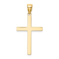 14K Yellow Gold Solid Reversible Latin Cross Pendant view 4
