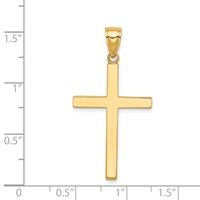 14K Yellow Gold Solid Reversible Latin Cross Pendant view 3
