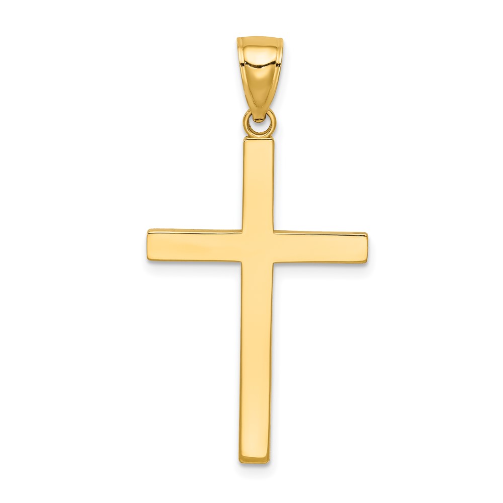 14K Yellow Gold Solid Reversible Latin Cross Pendant