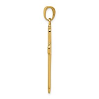 14K Yellow Gold Solid Cross Pendant view 2