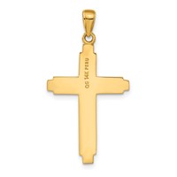 14K Yellow Gold Solid Cross Pendant view 3