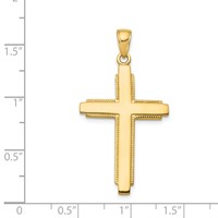 14K Yellow Gold Solid Cross Pendant view 4