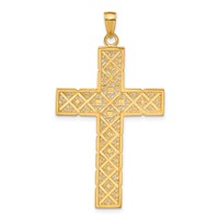 14K and White Rhodium Large Latin Cross Pendant view 3