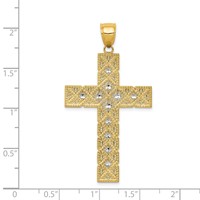 14K and White Rhodium Large Latin Cross Pendant view 4