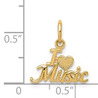 14K Yellow Gold I Heart Music Charm view 4