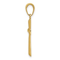 14K Yellow Gold Diamond-cut -x- Center Cross Pendant view 2
