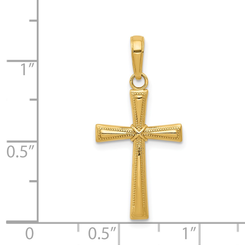 14K Diamond-cut X Cross Pendant (C4235)